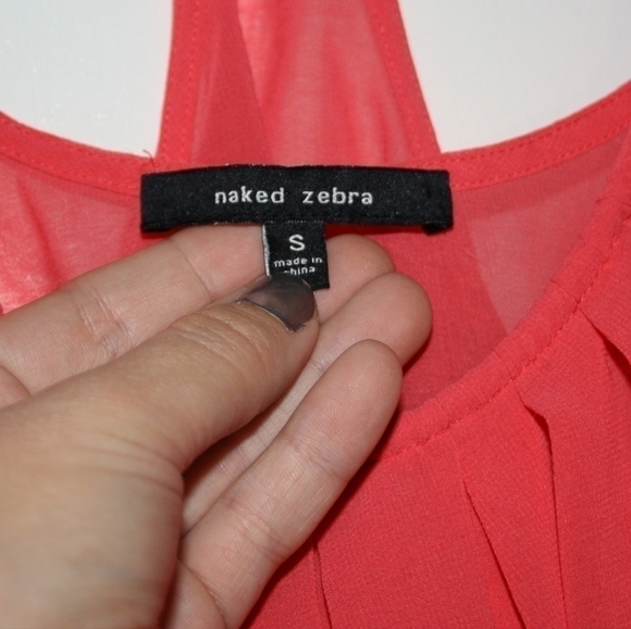 Naked Zebra Small Double Layered Lightweight Tank with Pockets Coral - Picture 4 of 5